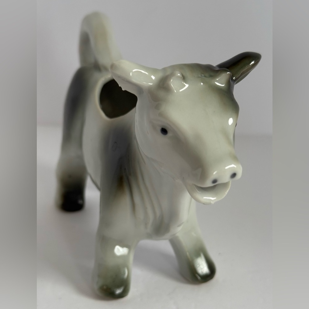 Vintage Ceramic Cow Creamer Made in Japan - Gray and White